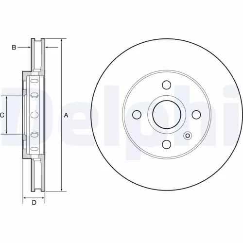 Brake Disc DELPHI BG4647C)