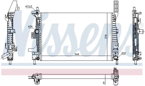 Radiator, engine cooling NISSENS 69238)