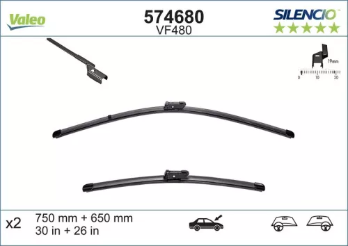 Wiper Blade VALEO 574680)