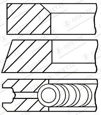 Piston Ring Kit GOETZE ENGINE 08-422300-00)