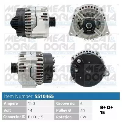 Alternator MEAT & DORIA 5510465)