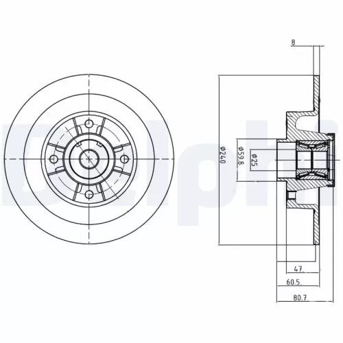 Brake Disc DELPHI BG9028RS)