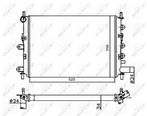 Kühler, Motorkühlung NRF 514436A)
