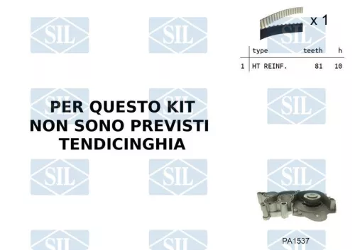 Water Pump & Timing Belt Kit Saleri SIL K1PA1537)