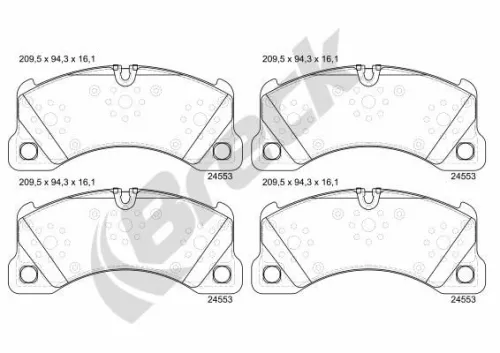 Brake Pad Set, disc brake BRECK 24553 00 553 00)