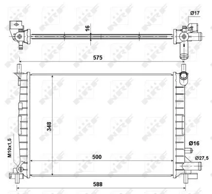 Radiator, engine cooling NRF 50130A)