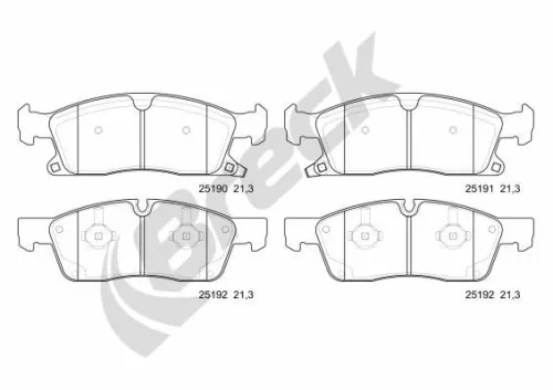 Brake Pad Set, disc brake BRECK 25190 00 551 00)