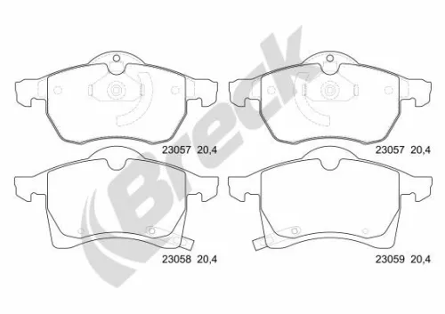 Brake Pad Set, disc brake BRECK 23057 00 701 10)