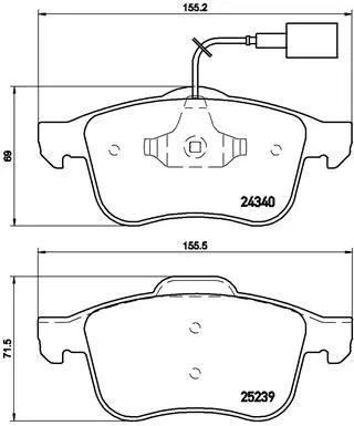 Bremsbelagsatz, Scheibenbremse BREMBO P 23 132)