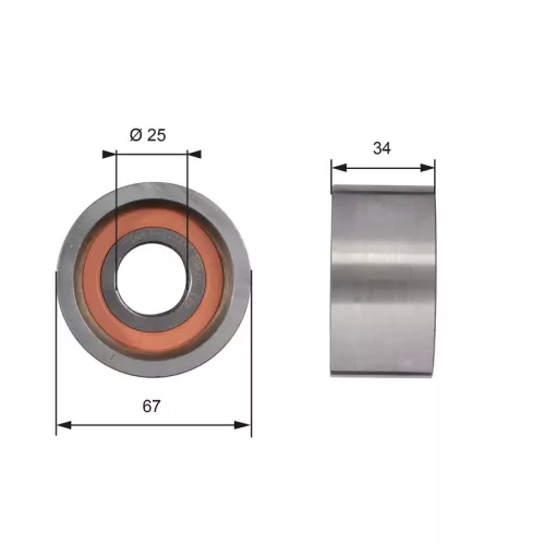 Deflection Pulley/Guide Pulley, timing belt GATES T41178)
