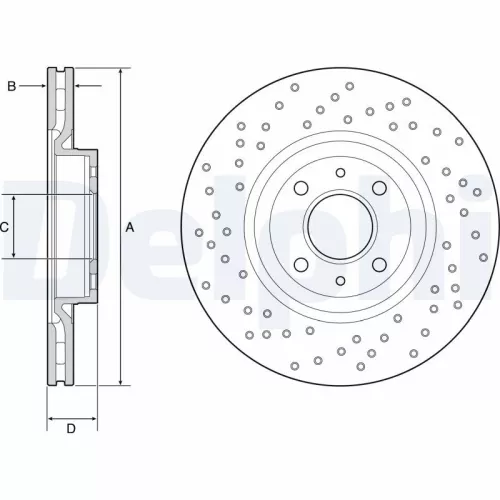 Brake Disc DELPHI BG4943C)