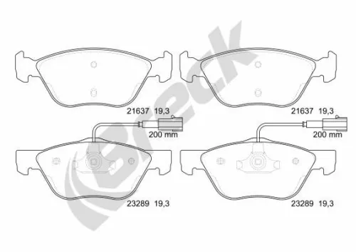 Brake Pad Set, disc brake BRECK 23289 00 701 10)