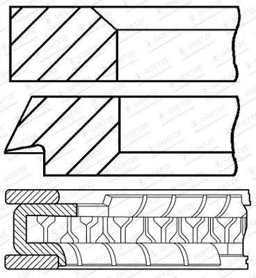 Kolbenring-Satz GOETZE ENGINE 08-424800-10)
