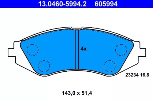 Brake Pad Set, disc brake ATE 13.0460-5994.2)