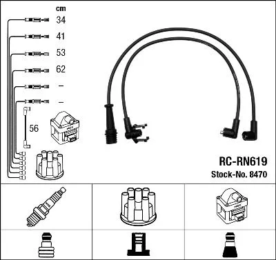Ignition Cable Kit NGK 8470)
