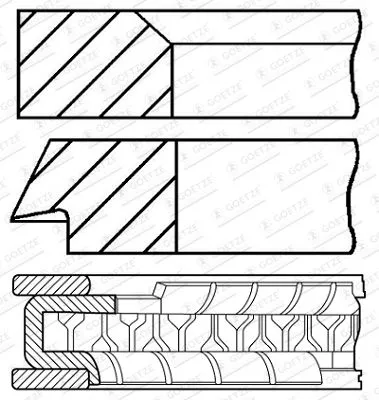 Piston Ring Kit GOETZE ENGINE 08-446600-00)
