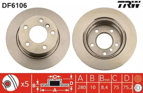 Brake Disc TRW DF6106)