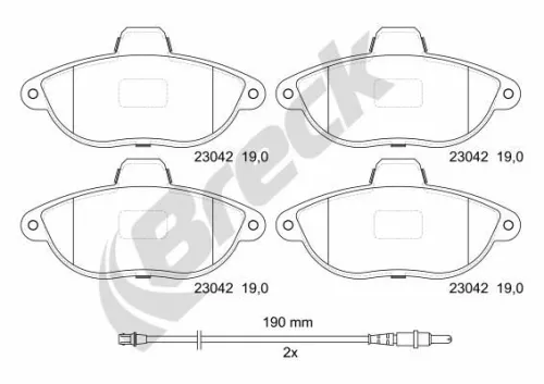 Brake Pad Set, disc brake BRECK 23042 00 701 10)