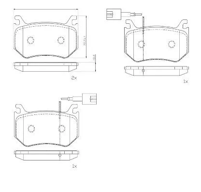 Bremsbelagsatz, Scheibenbremse BREMBO P 23 184)