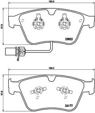 Brake Pad Set, disc brake BREMBO P 05 003)