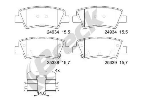 Brake Pad Set, disc brake BRECK 25337 00 702 00)