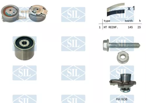 Water Pump & Timing Belt Kit Saleri SIL K1PA1636)