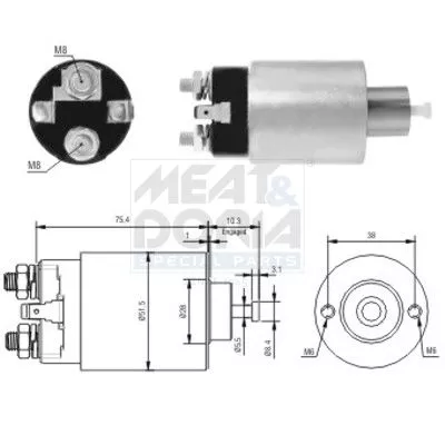 Solenoid Switch, starter MEAT & DORIA 46167)