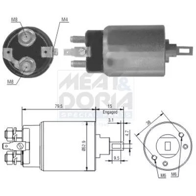 Solenoid Switch, starter MEAT & DORIA 46022)
