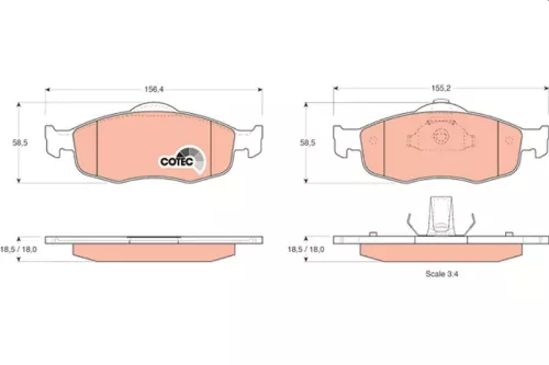 Brake Pad Set, disc brake TRW GDB1107)