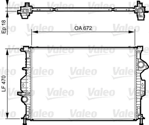 Radiator, engine cooling VALEO 735373)