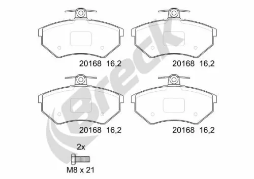 Brake Pad Set, disc brake BRECK 20168 00 701 00)