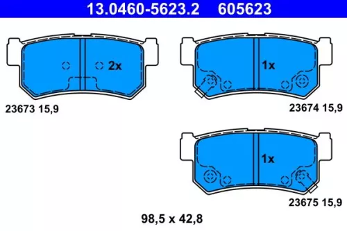 Brake Pad Set, disc brake ATE 13.0460-5623.2)