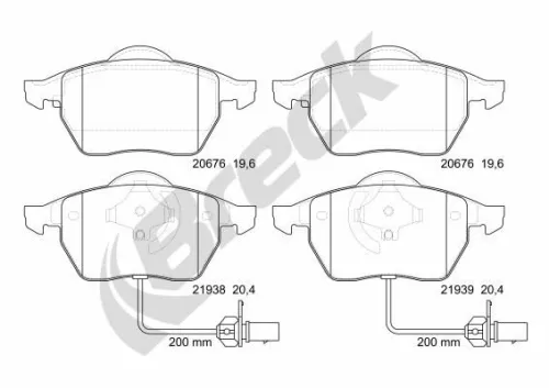 Brake Pad Set, disc brake BRECK 21938 00 701 10)