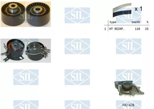 Water Pump & Timing Belt Kit Saleri SIL K1PA1426)