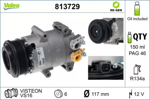 Compressor, air conditioning VALEO 813729)