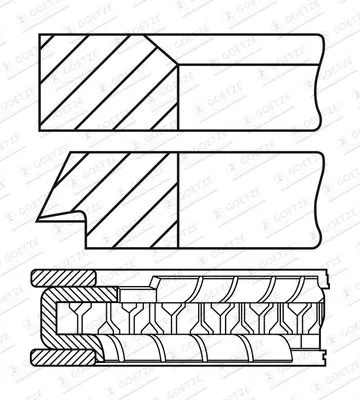 Piston Ring Kit GOETZE ENGINE 08-451600-00)