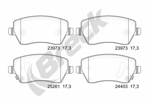 Brake Pad Set, disc brake BRECK 24403 00 702 00)