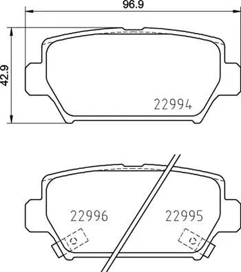 Brake Pad Set, disc brake BREMBO P 54 062)