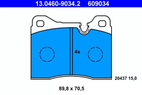 Brake Pad Set, disc brake ATE 13.0460-9034.2)