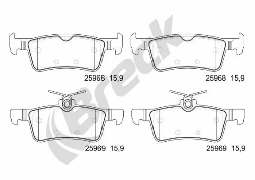 Brake Pad Set, disc brake BRECK 25968 00 704 00)