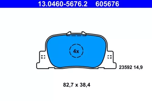 Brake Pad Set, disc brake ATE 13.0460-5676.2)