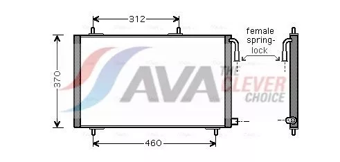 Condenser, air conditioning AVA QUALITY COOLING PE5257)