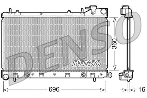 Radiator, engine cooling DENSO DRM36002)