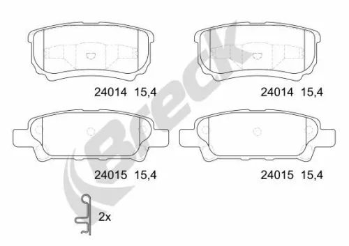 Brake Pad Set, disc brake BRECK 24014 00 702 10)
