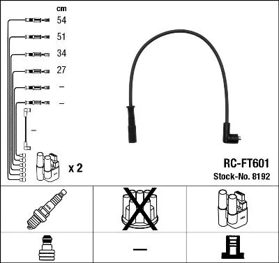 Ignition Cable Kit NGK 8192)