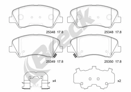 Brake Pad Set, disc brake BRECK 25348 00 701 00)