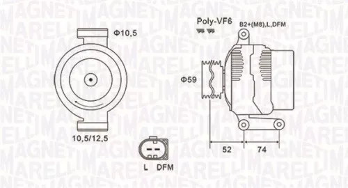 Alternator MAGNETI MARELLI 063731928010)