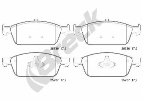 Brake Pad Set, disc brake BRECK 25736 00 701 00)