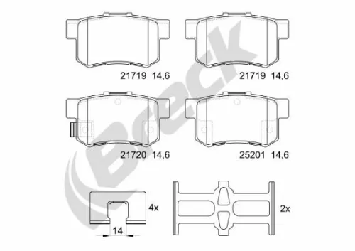 Brake Pad Set, disc brake BRECK 21720 00 704 00)