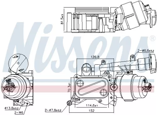 Oil Cooler, engine oil NISSENS 91346)